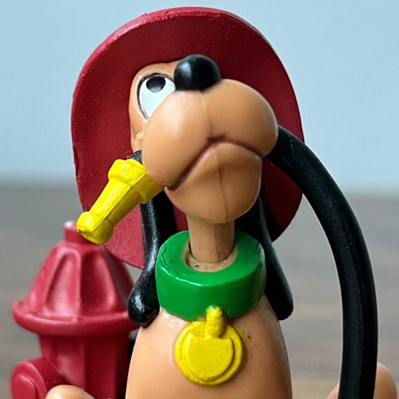 Disney Pluto Fireman Firefighter PVC Figure Cake Topper Hydrant Water Hose - Picture 11 of 14
